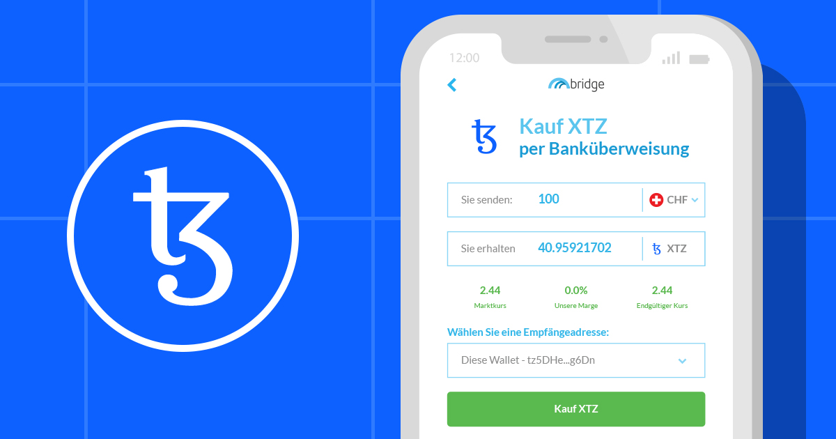 Tezos jetzt live auf Bridge Wallet | Mt Pelerin