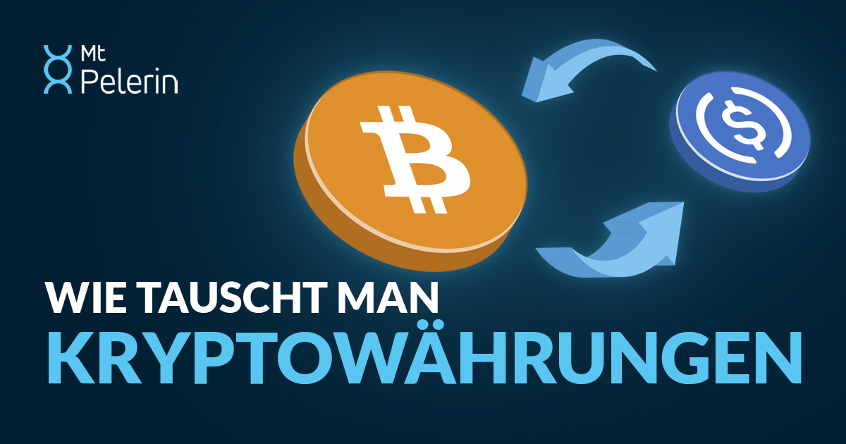 Illustration wie tauscht man Kryptowährungen