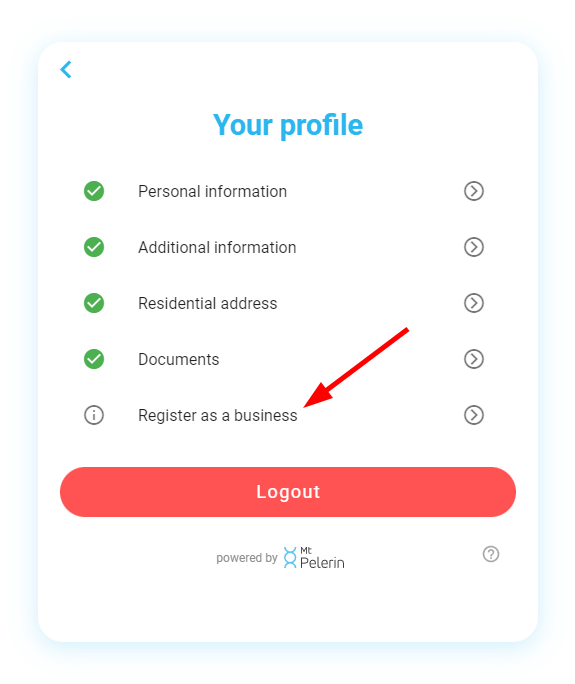 Mt Pelerin invoice payment widget screenshot 2