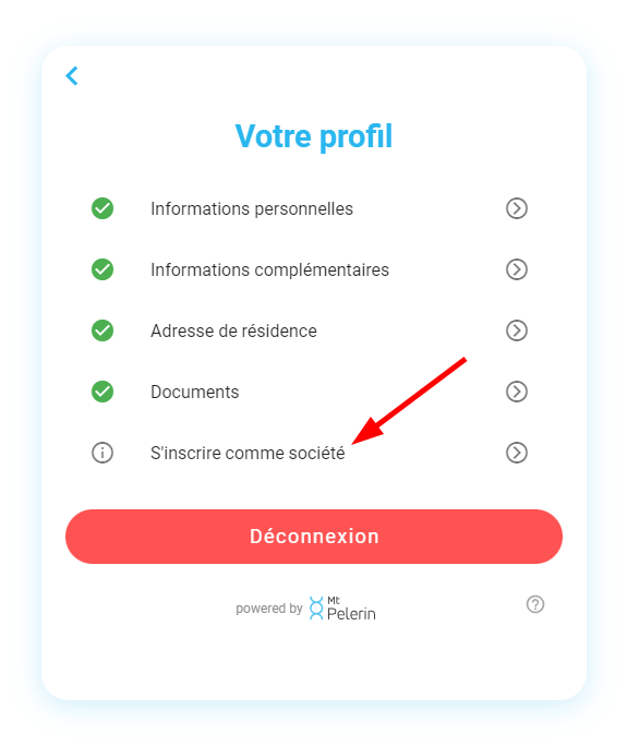Capture d'écran widget de paiement de factures Mt Pelerin 2