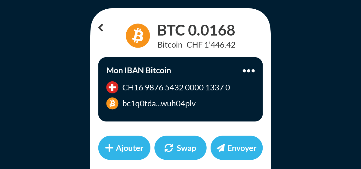 Mt Pelerin Bridge Wallet - Écran IBAN personnel