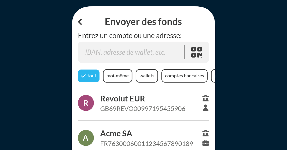 Mt Pelerin Bridge Wallet - Envoyer des fonds