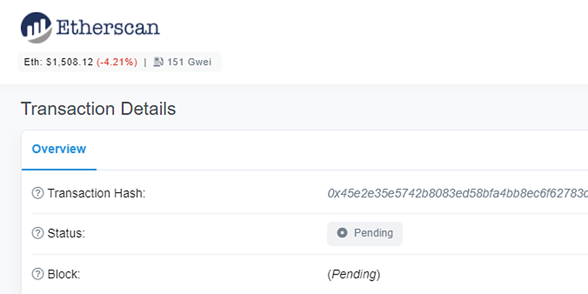 bought ethereum pending