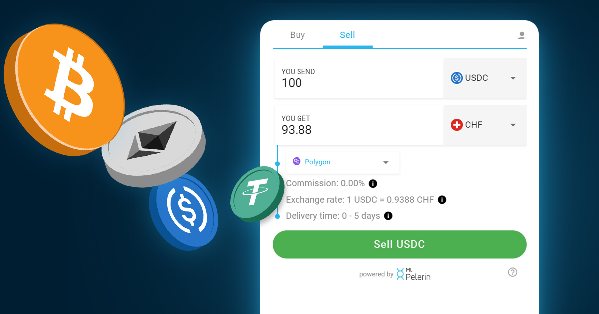 Sell cryptocurrency, from your Wallet to your Bank Account