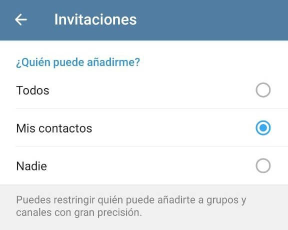 Telegram invitaciones