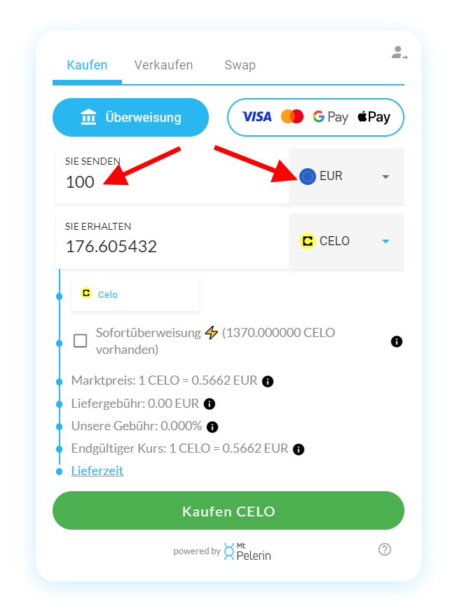 Mt Pelerin CELO kaufen Widget Screenshot 3