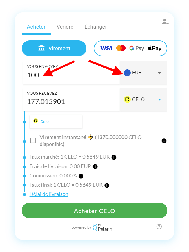Mt Pelerin achat CELO widget capture d'écran 3