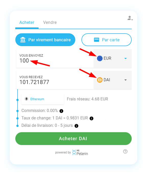 Mt Pelerin achat DAI widget capture d'écran 3