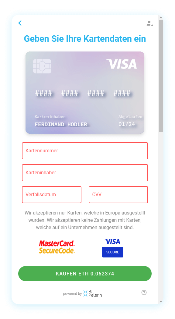Mt Pelerin EURS kaufen Widget Screenshot 13