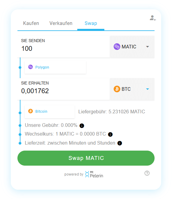 Mt Pelerin POL-BTC swap widget