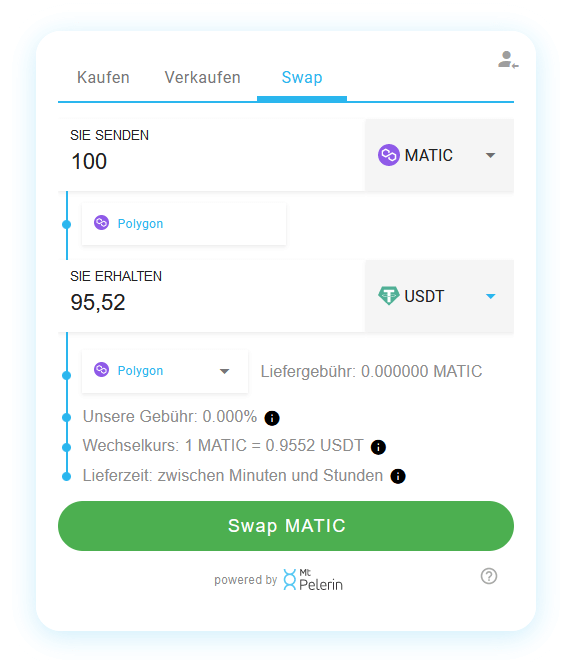 Mt Pelerin POL-USDT swap widget