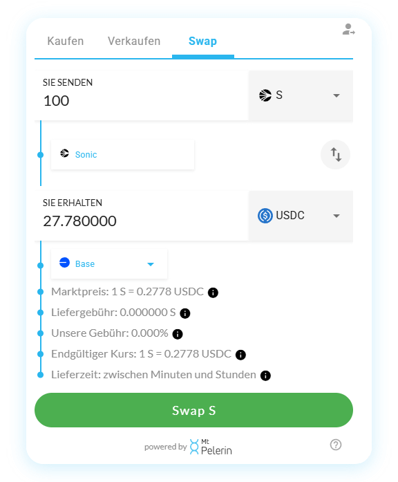 Mt Pelerin Sonic-USDC swap widget