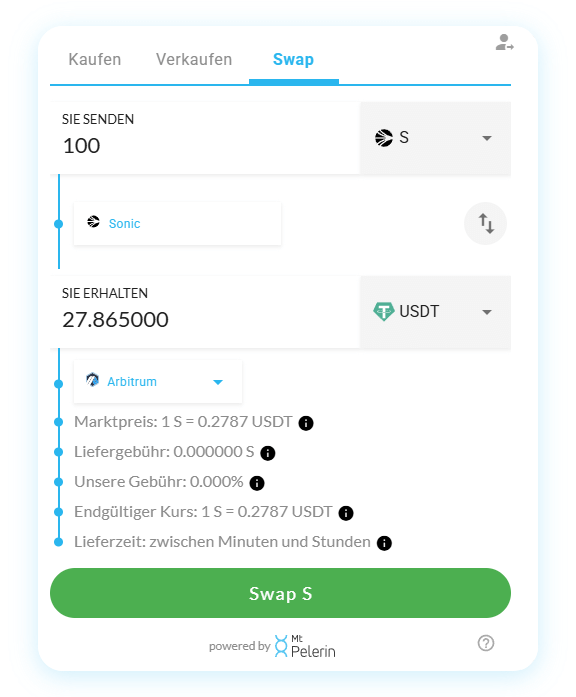 Mt Pelerin Sonic-USDT swap widget