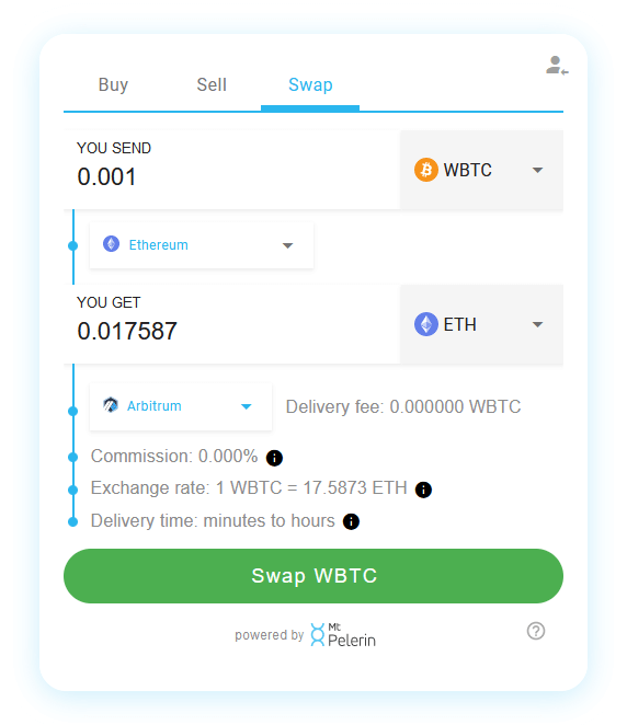 Mt Pelerin WBTC-ETH swap widget