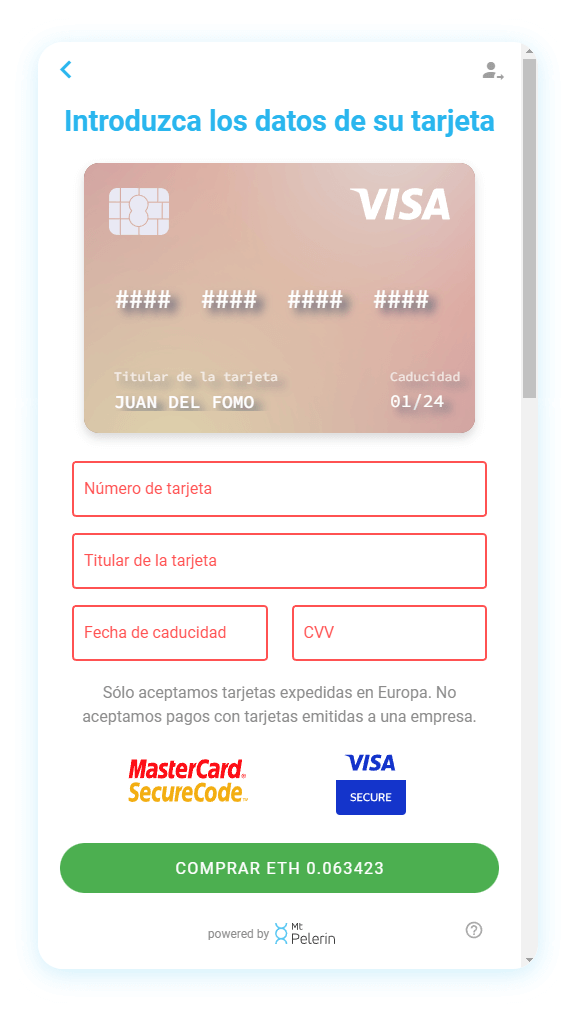 Mt Pelerin comprar CELO widget screenshot 13