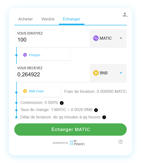 Mt Pelerin widget de swap POL-BNB