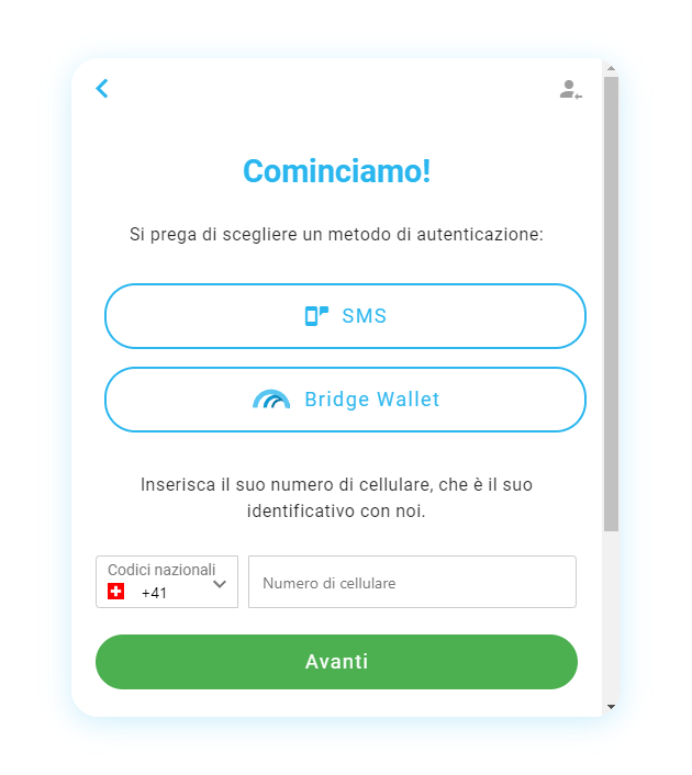 Mt Pelerin comprare ETH widget screenshot 5