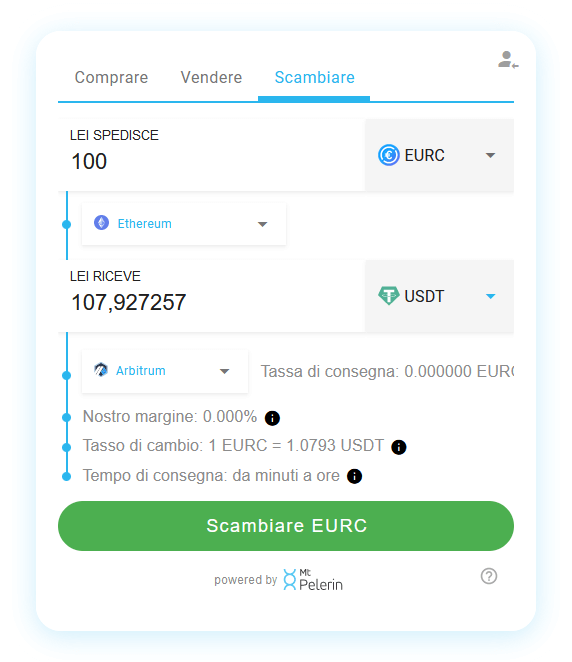 Mt Pelerin EURC-USDT swap widget