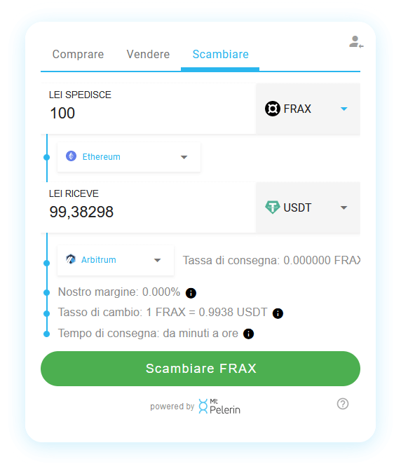 Mt Pelerin FRAX-USDT swap widget