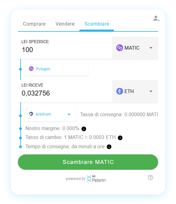 Mt Pelerin POL-ETH swap widget