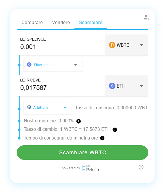 Mt Pelerin WBTC-ETH swap widget