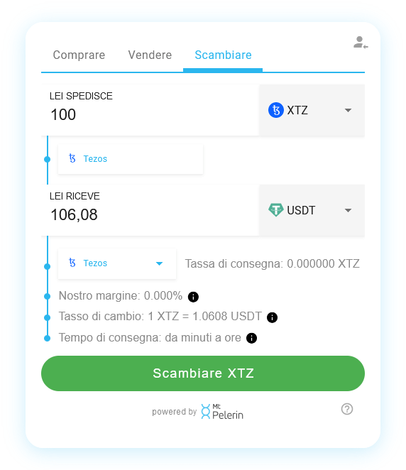 Mt Pelerin XTZ-USDT swap widget
