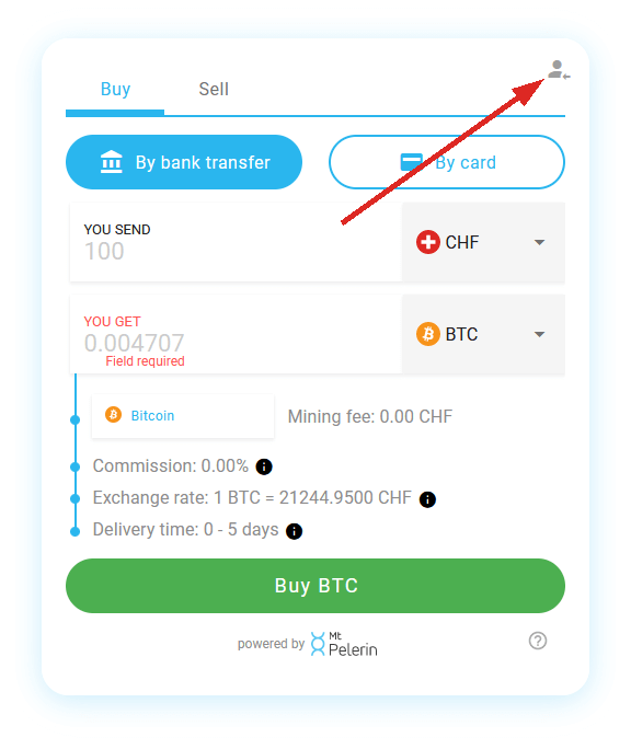 Mt Pelerin widget - Log in