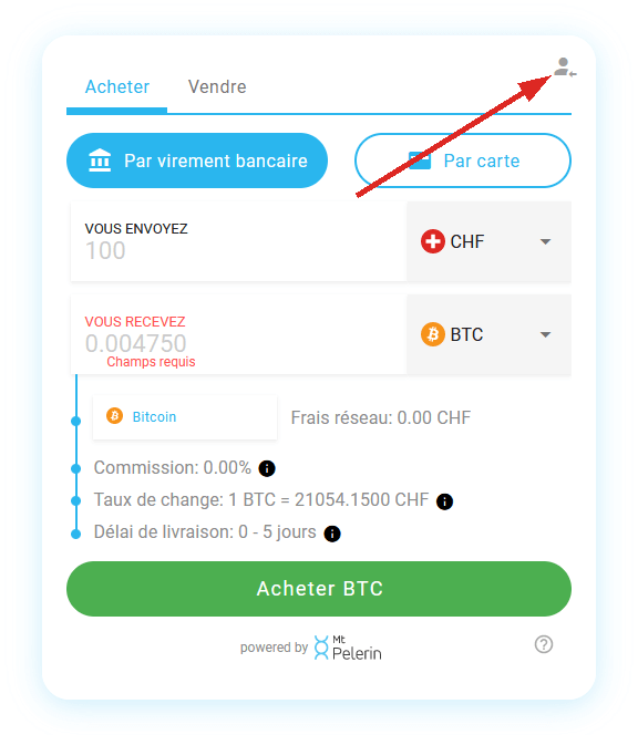 Widget Mt Pelerin - Connexion