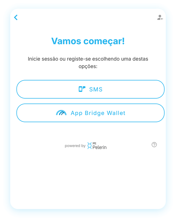 Widget de compra do Mt Pelerin - Método de registo