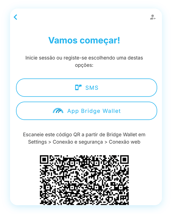 Widget de compra do Mt Pelerin - Registe-se no Bridge Wallet