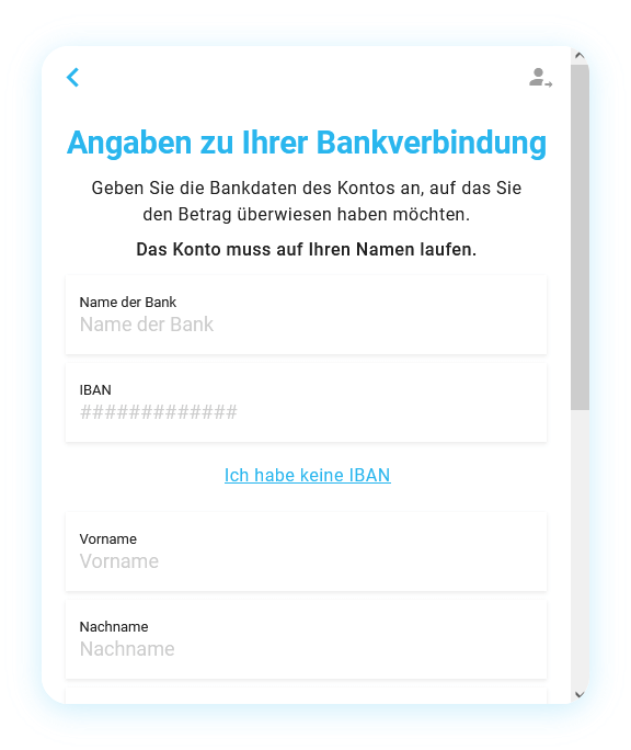 Mt Pelerin Kryptowährung Verkauf-Widget - Bankkonto
