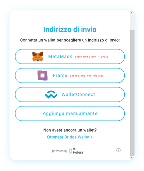 Mt Pelerin sell crypto widget screenshot 11