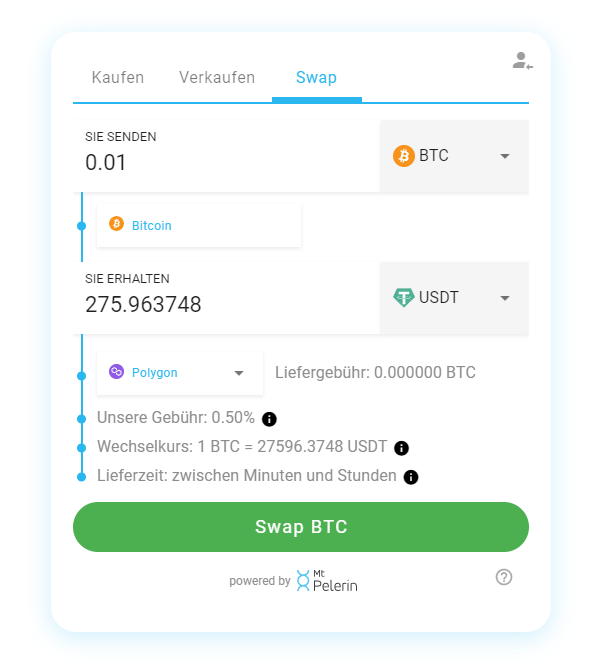 Mt Pelerin Kryptowährung Kauf-Widget