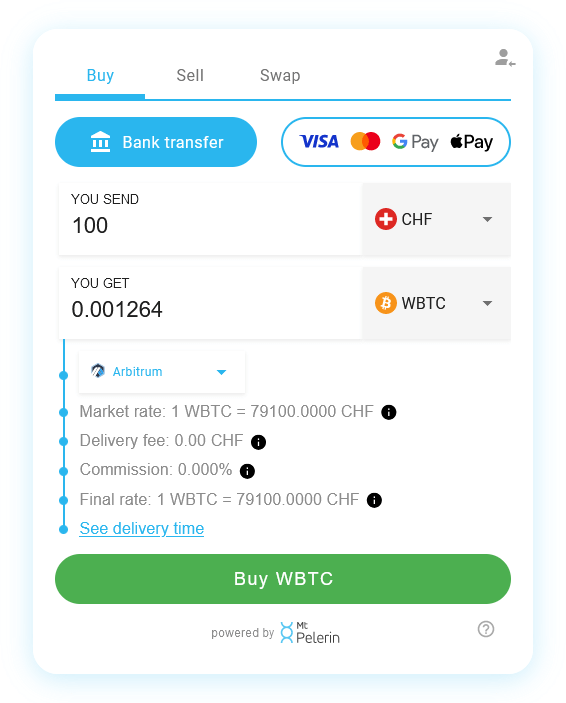Mt Pelerin buy WBTC widget