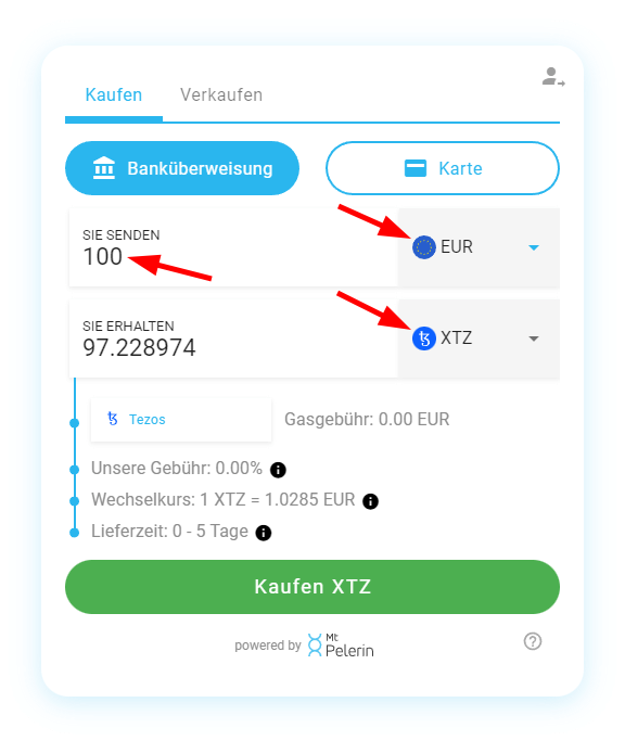 Mt Pelerin XTZ kaufen Widget Screenshot 3