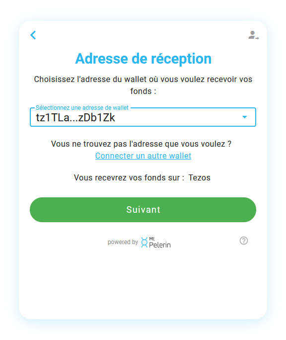 Mt Pelerin achat tzBTC widget capture d'écran 11